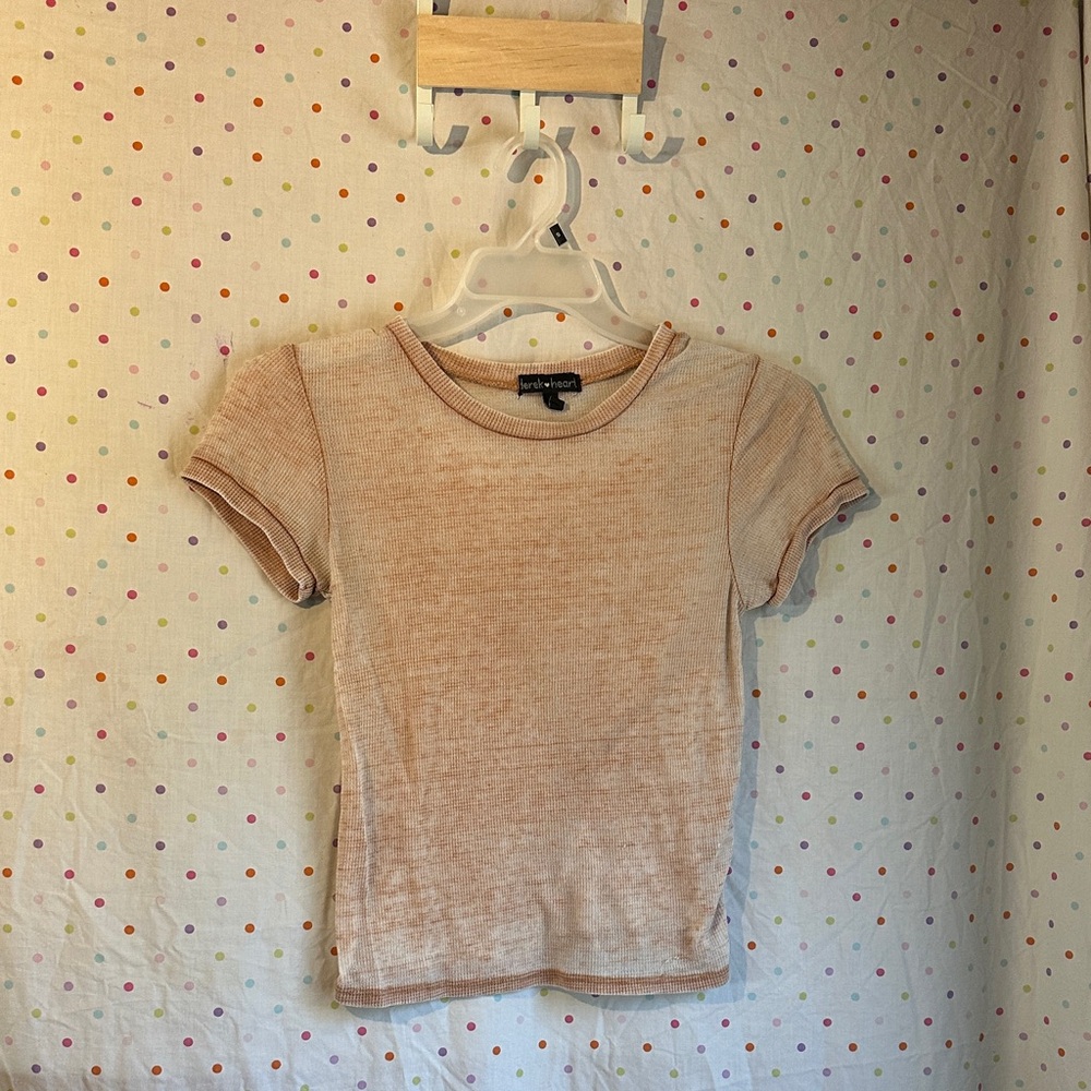 Derek Heart Pink Ribbed Knit Top - Picture 1 of 4